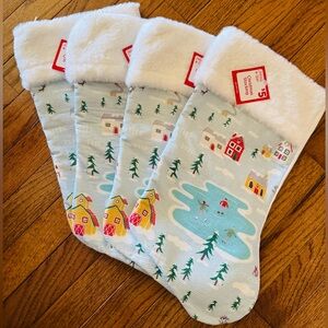 NWT Holiday Stockings with Cute Winter Scene